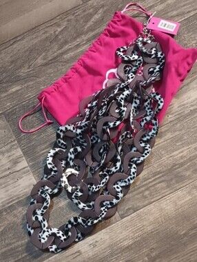 SASSY JONES Chunky Chain Statement Necklace - Black & Brown